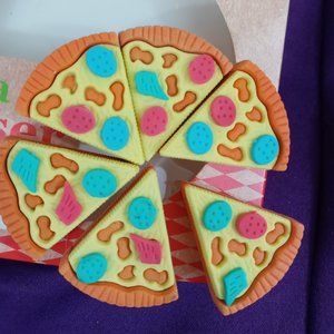 🌈 4/$20 Cute Food Erasers Pizza 6 Pieces